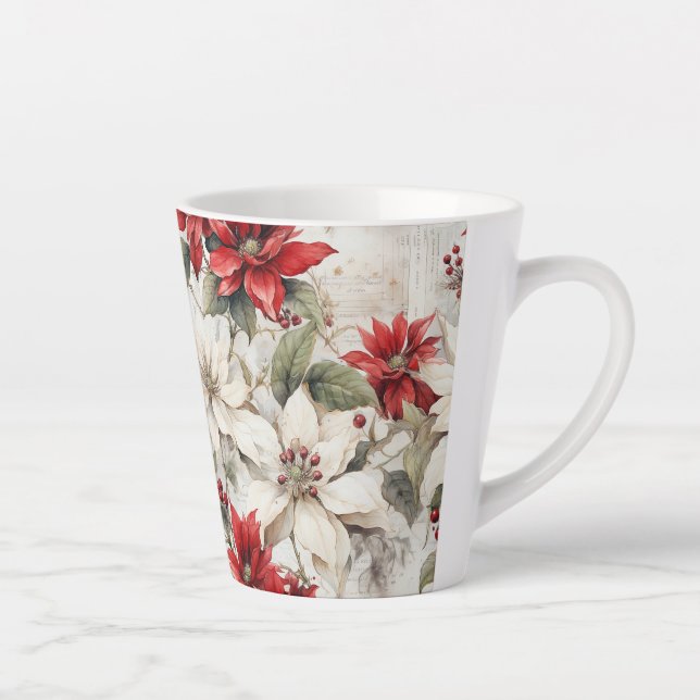 Schneeküsste Elegance White and Red Poinsettia Milchtasse (Rechts)