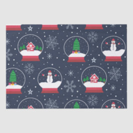 Schneeländer mit Schneemännern und Weihnachtsbaume Seidenpapier