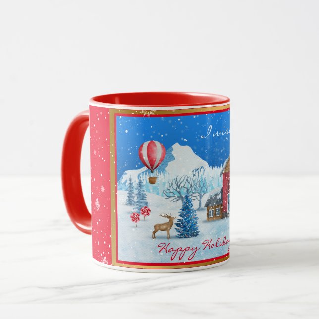 Schneelandschaft anpassen tasse (Vorderseite Links)