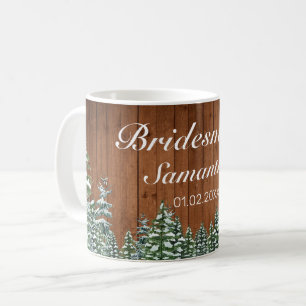 Schneelandschaft Wald & Land Brautjungfer Hochzeit Kaffeetasse