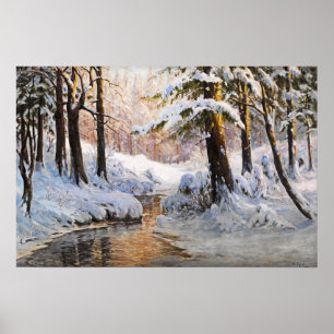 Schneelandschaft Wald, Walter Moras Poster