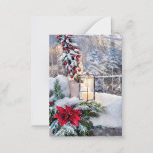 Schneelaterne Budget Mini-Weihnachten Mitteilungskarte