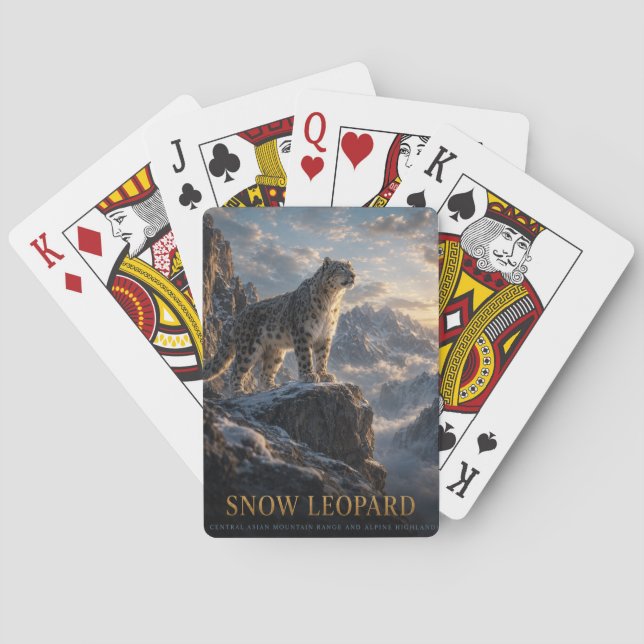 Schneeleopard Alpine Highlands TIER Spielkarten (Rückseite)