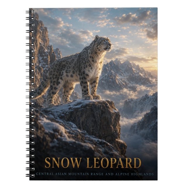 Schneeleopard Alpine Highlands TIEREN Notizblock (Vorderseite)