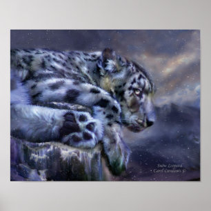 Schneeleopard Art Poster/Print Poster