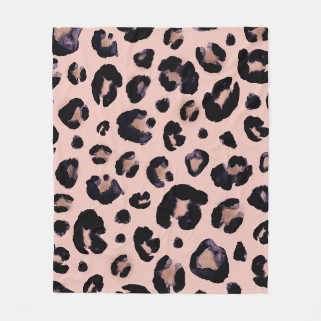 Schneeleopard, handgezeichnete Textur. Fleecedecke (Vorderseite)