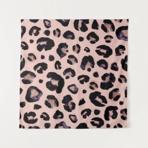 Schneeleopard, handgezeichnete Textur. Wandteppich