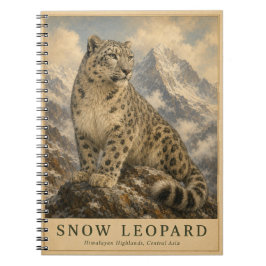 Schneeleopard Himalaya VINTAGE Notizblock