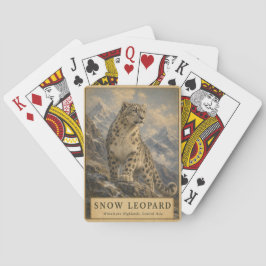 Schneeleopard Himalaya VINTAGE Spielkarten