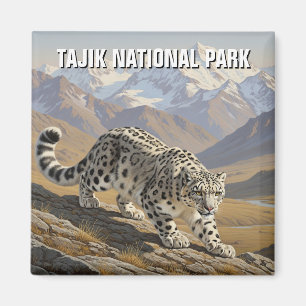 Schneeleopard im tadschikischen Nationalpark Tadsc Magnet