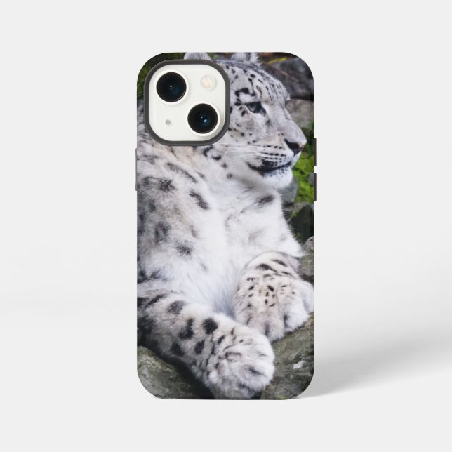 Schneeleopard iPhone 13 Mini Hülle (Rückseite)