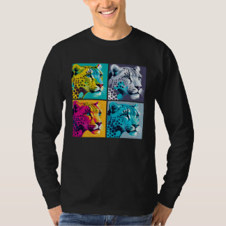 Schneeleopard-Pop-Illustration Bunte Tier Männer T-Shirt