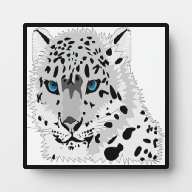 SCHNEELEOPARD TIER FOTOPLATTE (Vorderseite)