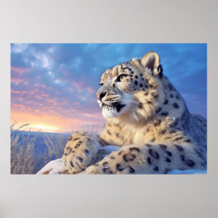 Schneeleopard Tierart Majestic Wild Poster
