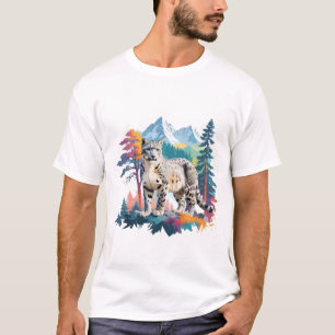 Schneeleopard Vector Art Animal in Majestic T-Shirt