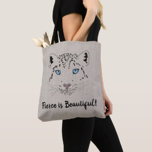 Schneeleopard Zeichne Fierce ist eine wunderschön Tasche