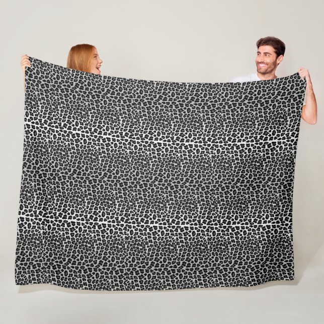 Schneeleoparddruck Fleecedecke (Beispiel)