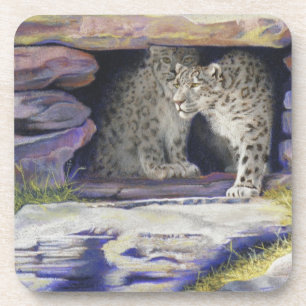 Schneeleoparden Getränkeuntersetzer