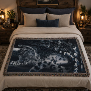 Schneeleoparden-Schutzengel-Fantasie-Wildlife Decke