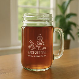 Schneemandeische Frohe Festtage streichen Mason Jar Mit Henkel