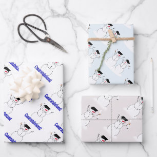 Schneemann-Abschluss Geschenkpapier Set