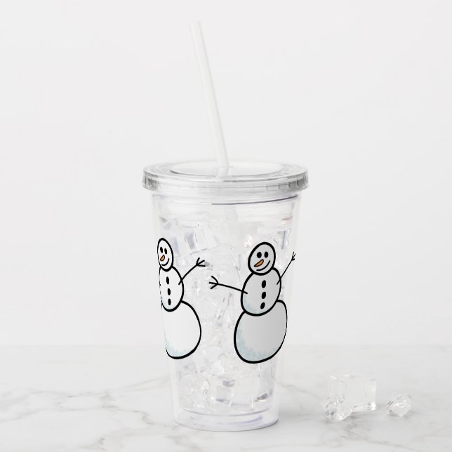 Schneemann Acryltrinkbecher (Vorderseite Ice)