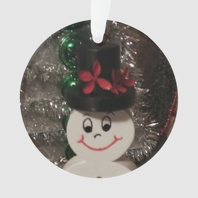 Schneemann-Akrylornament Ornament (Vorderseite)