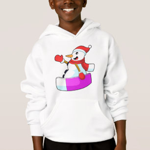 Schneemann als Snowboarder mit Sonowboard.PNG Hoodie