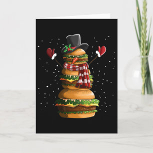 Schneemann aus Burgers Cheeseburger Fast Food Chr Karte