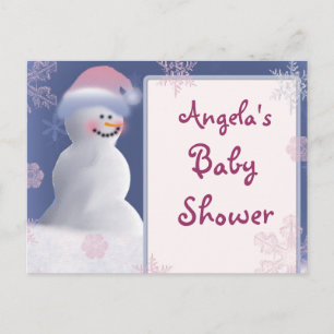 Schneemann-Babyparty-Einladung Einladungspostkarte