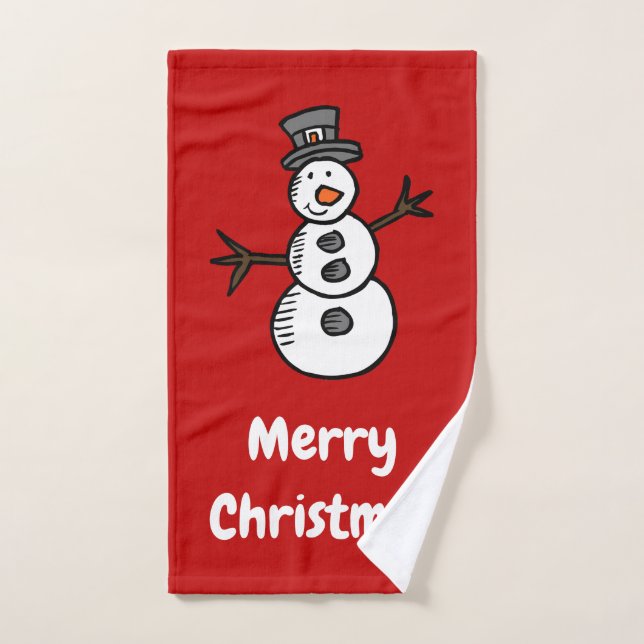 Schneemann Badhandtuch Set (Handtuch)