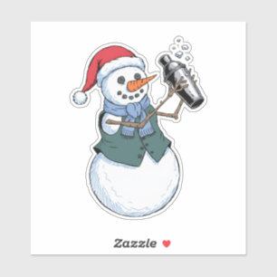 Schneemann Barkeeper Weihnachten 2026 Feiertags-Co Aufkleber