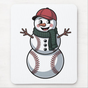 Schneemann Baseball Weihnachten Santa Baseball Spo Mousepad