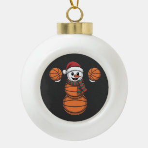 Schneemann Basketball Weihnachten Santa Baseball S Keramik Kugel-Ornament