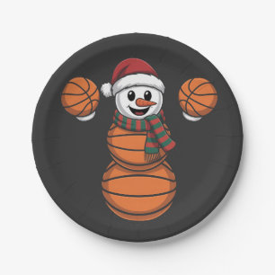 Schneemann Basketball Weihnachten Santa Baseball S Pappteller