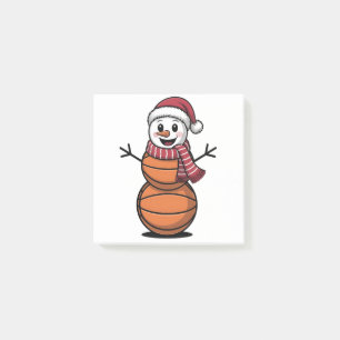 Schneemann Basketball Weihnachten Sportliebhaber Post-it Klebezettel
