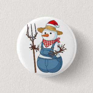 Schneemann Bauer Weihnachten 2026 Ferienbauernhof Button