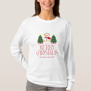 Schneemann Bäume Frohe Weihnachten Tee