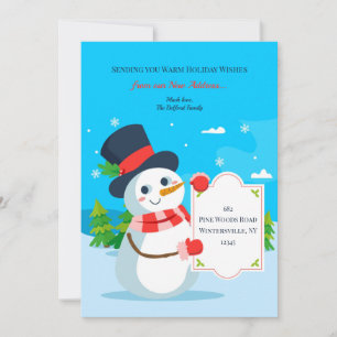 Schneemann bewegende Weihnachtsgrußkarte Feiertagskarte
