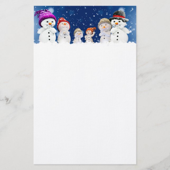 Schneemann Briefpapier (Vorderseite)