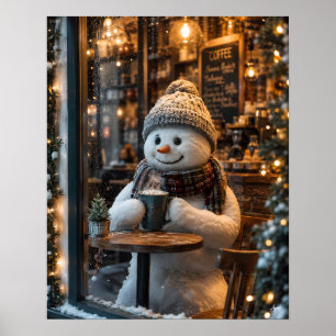 Schneemann-Café-Moment Poster