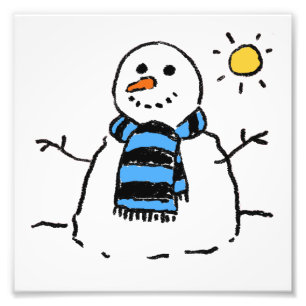 Schneemann-Cartoon Fotodruck