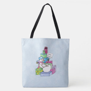 Schneemann chillt auf Geschenken Tasche