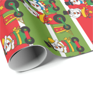 Schneemann Choo Choo Zug Geschenkpapier