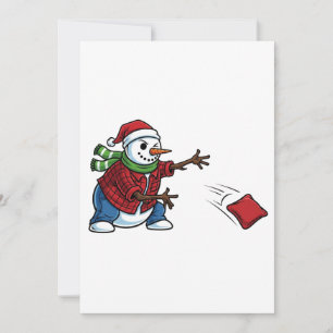 Schneemann Cornhole Weihnachten 2026 Holiday Tailg Dankeskarte