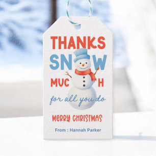 Schneemann Danke, dass du Schnee Much Geschenkanhänger