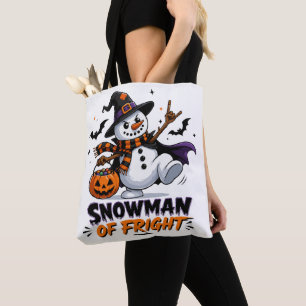 Schneemann des Schreckens Halloween Tasche