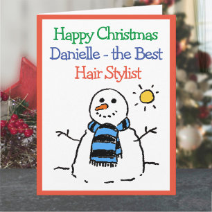 Schneemann-Design Frohe Weihnachten an einen Hairs Karte