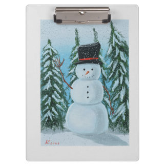 Schneemann-Digitalmalerei Klemmbrett