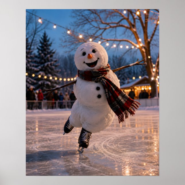 Schneemann-Eisdebüt Poster (Vorne)